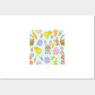 Easter Animals Pattern Posters and Art